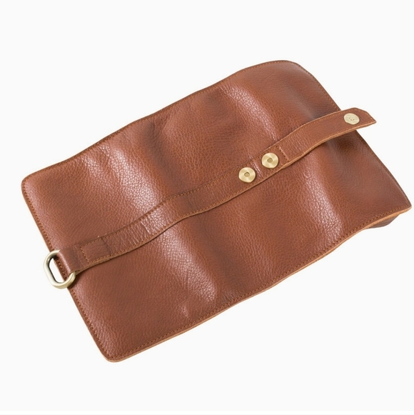 ANCICRAFT HANDMADE GENUINE LEATHER ROLL-UP PENCIL/PEN/MAKEUP CASE WRAP HOLDER - Picture 2 of 13